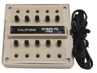 Califone 1210AVPS Stereo Jackbox, 10 Position, Ten 1/4” learning positions, each with individual volume control large enough for most groups, Rugged ABS plastic housing, Beige; Cord Permanently attached, UPC 610356092002 (1210-AVPS 1210 AVPS 1210AV-PS)  